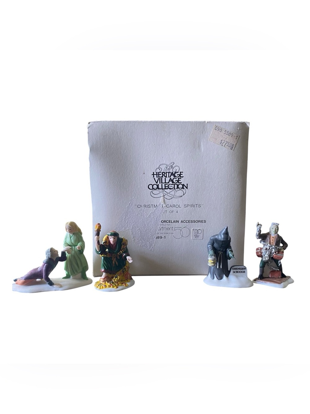 Dept 56 Heritage Village Christmas Carol Spirits 4 pc With Original Box Scrooge